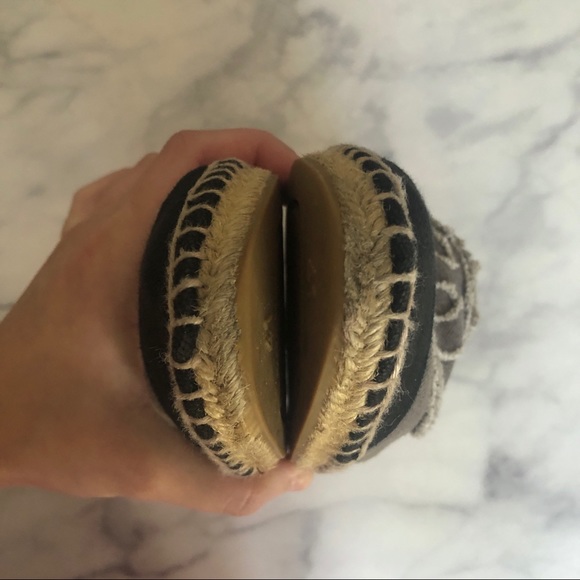 CHANEL Grey & Black Captoe Canvas Espadrilles - Picture 10 of 16